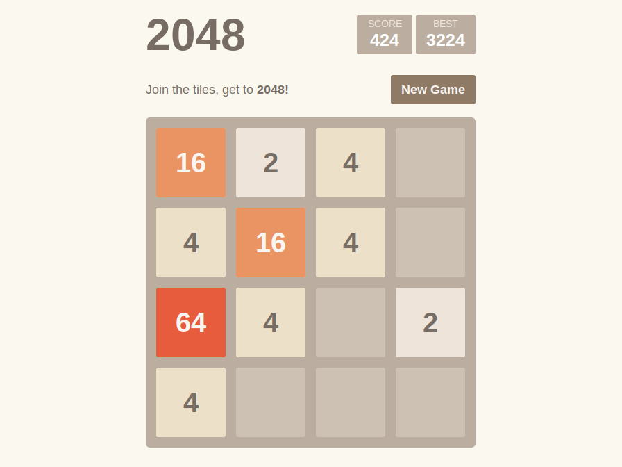 2048 project screenshot