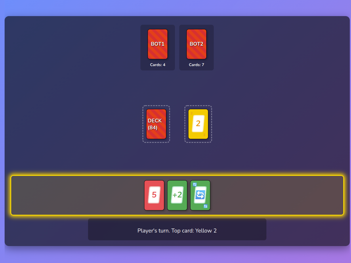 UNO project screenshot